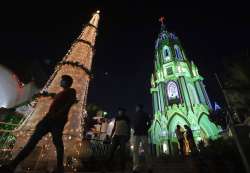 St Mary Basilica Church illuminated ahead of Christmas festival at Shivajinagar in Bengaluru