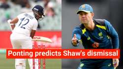 ricky ponting, ricky ponting prithvi shaw, prithvi shaw duck, prithvi shaw india, india vs australia