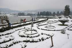 Srinagar: A snow covered park after heavy snowfall, in Srinagar, Sunday, Jan. 3, 2021. 