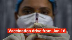 A health worker checks a syringe before performing a trial run of COVID-19 vaccine delivery system in India.