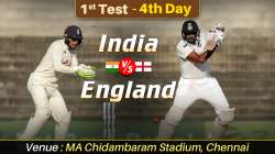 Live Score India vs England 1st Test Day 4: Live Updates from Chennai