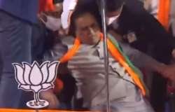 Video: Gujarat CM Vijay Rupani faints while speaking at a public rally in Vadodara