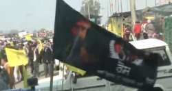 Bhindranwale flag Chakka jam protest, Chakka jam protest, Chakka jam protest Ludhiana, Bhindranwale 