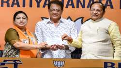 Actor Arun Govil joins the Bharatiya Janata Party (BJP), at Party HQ in New Delhi, Thursday.