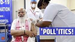 pm modi vaccine jab, pm modi vaccination, opposition poll link, pm modi vaccine, modi vaccine, covis