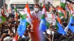 Congress leader Rahul Gandhi during his election campaign for the upcoming Tamil Nadu Assembly polls, at Church Road in Kanyakumari district.