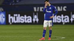 Schalke's Suat Serdar reacts during the German Bundesliga soccer match between FC Schalke 04 and Borussia Moenchengladbach at Veltins Arena, Gelsenkirchen, Germany, Saturday March 20