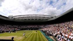 General view inside Centre Court in the Men's Singles final between Roger Federer of Switzerland and Novak Djokovic of Serbia during Day thirteen of The Championships - Wimbledon 2019