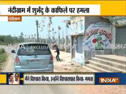 nandigram,suvendu adhikari,nandigram voting news,suvendu adhikari car attacked