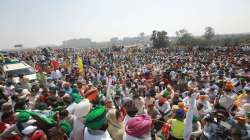 Farmers during protest against farm laws.