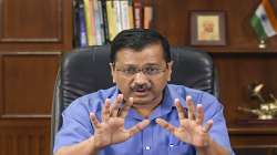 Delhi Chief Minister Arvind Kejriwal addresses a press conference regarding the current wave of coronavirus in New Delhi.