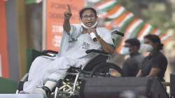 West Bengal Chief Minister and TMC supremo Mamata Banerjee addresses an election campaign rally in support of party candidates Ratna Chatterjee and Partha Chatterjee.