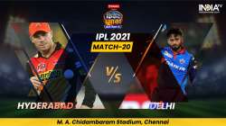 Find live updates from Sunrisers Hyderabad vs Delhi Capitals IPL 2021 Match Live Online