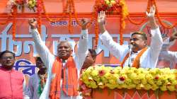 BJP leader Suvendu Adhikary during an election campaign rally for the Assembly polls, at Nishigunj in Cooch Behar district.