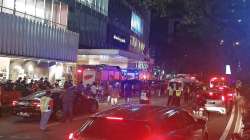 A scene outside a shopping centre in Kuala Lumpur, Malaysia.