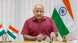 Delhi Deputy CM Manish Sisodia addresses a press conference via video conferencing, in New Delhi.