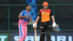 Mustafizur Rahman of Rajasthan Royals celebrates the wicket of Manish Pandey of Sunrisers Hyderabad during match 28 of the Vivo Indian Premier League between the Rajasthan Royals and the Sunrisers Hyderabad held at the Arun Jaitley Stadium