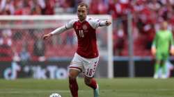 Denmark's Christian Eriksen controls the ball during the Euro 2020 soccer championship group B match between Denmark and Finland at Parken stadium in Copenhagen, Denmark, Saturday, June 12