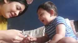 Yash's toddler son giggles during nail trim from mom Radhika