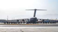 The US-led forces are temporarily managing security at the Kabul airport.