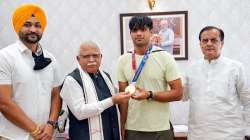 Olympic gold medallist Neeraj Chopra meets Haryana CM