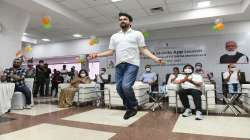 anurag thakur, skipping, skipping skills, anurag thakur skipping, app launch, fit india, delhi, anur