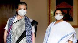 West Bengal CM Mamata Banerjee meets Congress Interim President Sonia Gandhi in New Delhi. File photo, PTI.