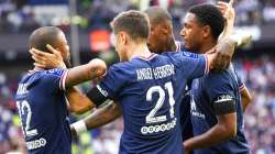 Ander Herrera, centre, celebrates with teammates after scoring his side's opening goal