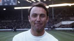 In this 1967 file photo, England football forward Jimmy Greaves stands on the pitch at Wembley, England, prior to an international soccer match.