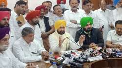 Punjab Chief Minister Charanjit Singh Channi addresses a press conference.