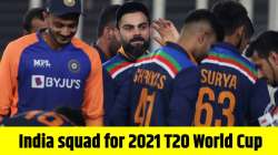 India announce squad for 2021 T20 World Cup 