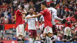 Bruno Fernandes of Manchester United looks dejected after missing a penalty during the Premier League match between Manchester United and Aston Villa at Old Trafford on September 25