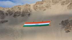 Prime Minister narendra Modi, inauguration, national flag, Khadi, Leh, unique tribute, Mahatma Gandh