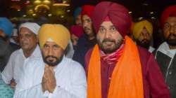 Punjab Chief Minister Charanjit Singh Channi along with Navjot Singh Sidhu