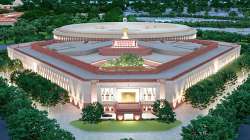 A model of the proposed new Parliament building, in New Delhi. 