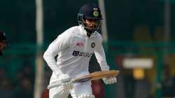 Shreyas Iyer taking a run during 1st Test against New Zealand 