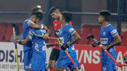 Indian team celebrating the goal against Canada.