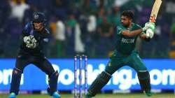 Babar Azam of Pakistan bats during the ICC Men's T20 World Cup match between Pakistan and Namibia at Sheikh Zayed stadium on November 02, 2021 in Abu Dhabi, United Arab Emirates.