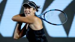 Garbiñe Muguruza of Spain in her singles match against Anett Kontaveit of Estonia during Day 5 of 20