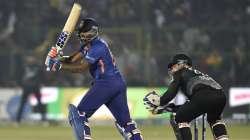 Suryakumar Yadav of India plays a shot during the T20 International Match between India and New Zeal