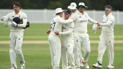 England Lions leave the field as rain delays play during day one of the Tour Match between England a