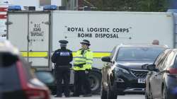 Emergency services outside Liverpool Women's Hospital in Liverpool, England, Sunday.