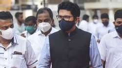 Maharashtra Cabinet Minister Aaditya Thackeray arrives to attend the Winter Session of Maharashtra Legislative Assembly at Vidhan Bhavan in Mumbai on Wednesday (Dec. 22).