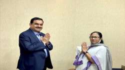 West Bengal Chief Minister Mamata Banerjee with Adani Group Chairman Gautam Adani, during their meeting.