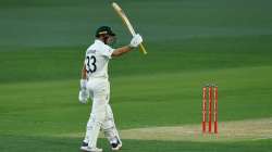 Australia's batsman Marnus Labuschagne celebrates reaching his half-century on Day one of the second Ashes Test in Adelaide on Thursday.