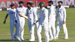 Team India celebrating after taking a wicket in Centurion 