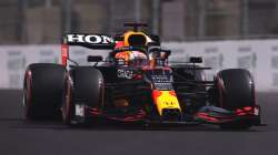 Max Verstappen of the Netherlands driving the (33) Red Bull Racing RB16B Honda during final practice