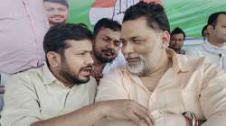 Jan Adhikar Party chief Pappu Yadav and Congress leader Kanhiya Kumar in Kusheshwar Asthan in Darbhanga on October 26.