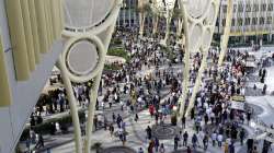 People celebrate the UAE 50th National Day, at EXPO 2020 Dubai, in Dubai, United Arab Emirates, Thursday, Dec. 2, 2021.