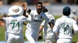 Bangladesh cricket team celebrating wicket against New Zealand in the first Test.